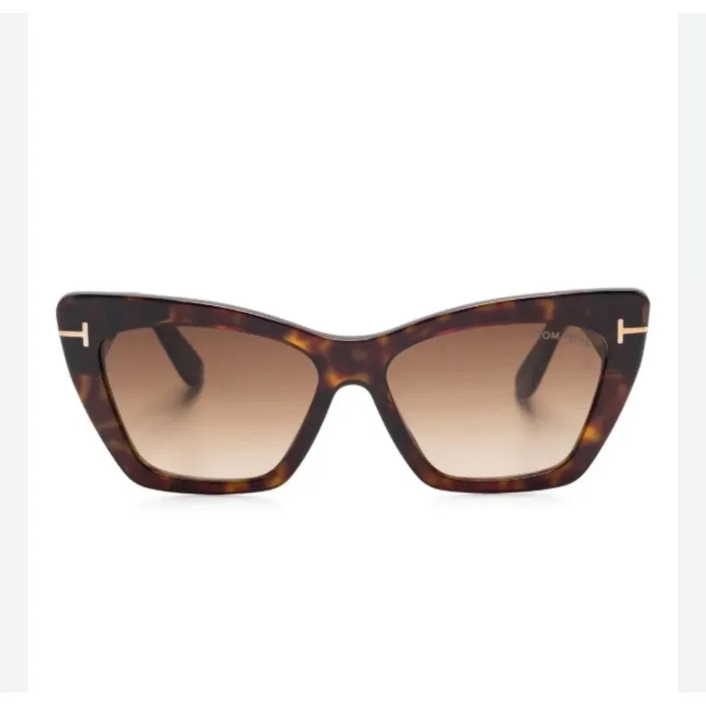 Tom Ford Wyatt TF871 Sunglasses Dark Havana Tortoise‎ Cat Eye 52F 56mm Italy